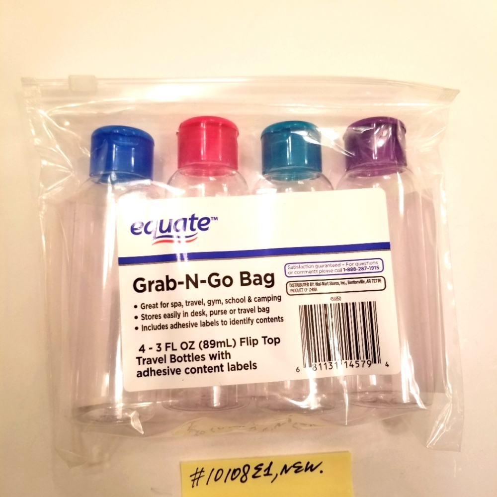 ✅ 4 3 Fl Oz  TSA Approved Flip Top Travel Gym Bottles Squeezable Adhesive Labels